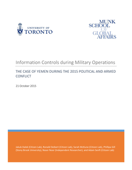 Information Controls During Military Operations