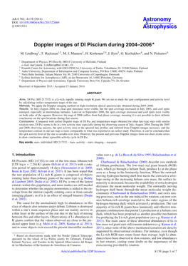 Doppler Images of DI Piscium During 2004–2006⋆