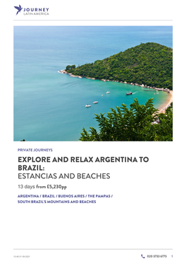Explore and Relax Argentina to Brazil