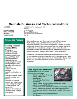 Bendale Business and Technical Institute