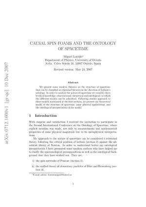 Causal Spin Foams and the Ontology of Spacetime