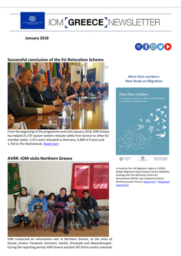 IOM Greece Newsletter January 2018