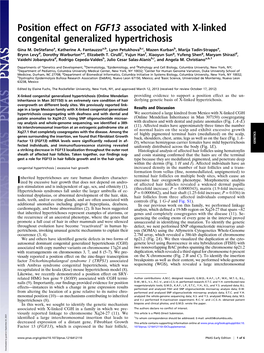 Position Effect on FGF13 Associated with X-Linked Congenital Generalized Hypertrichosis