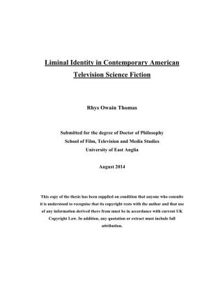Liminal Identity in Contemporary American Television Science Fiction