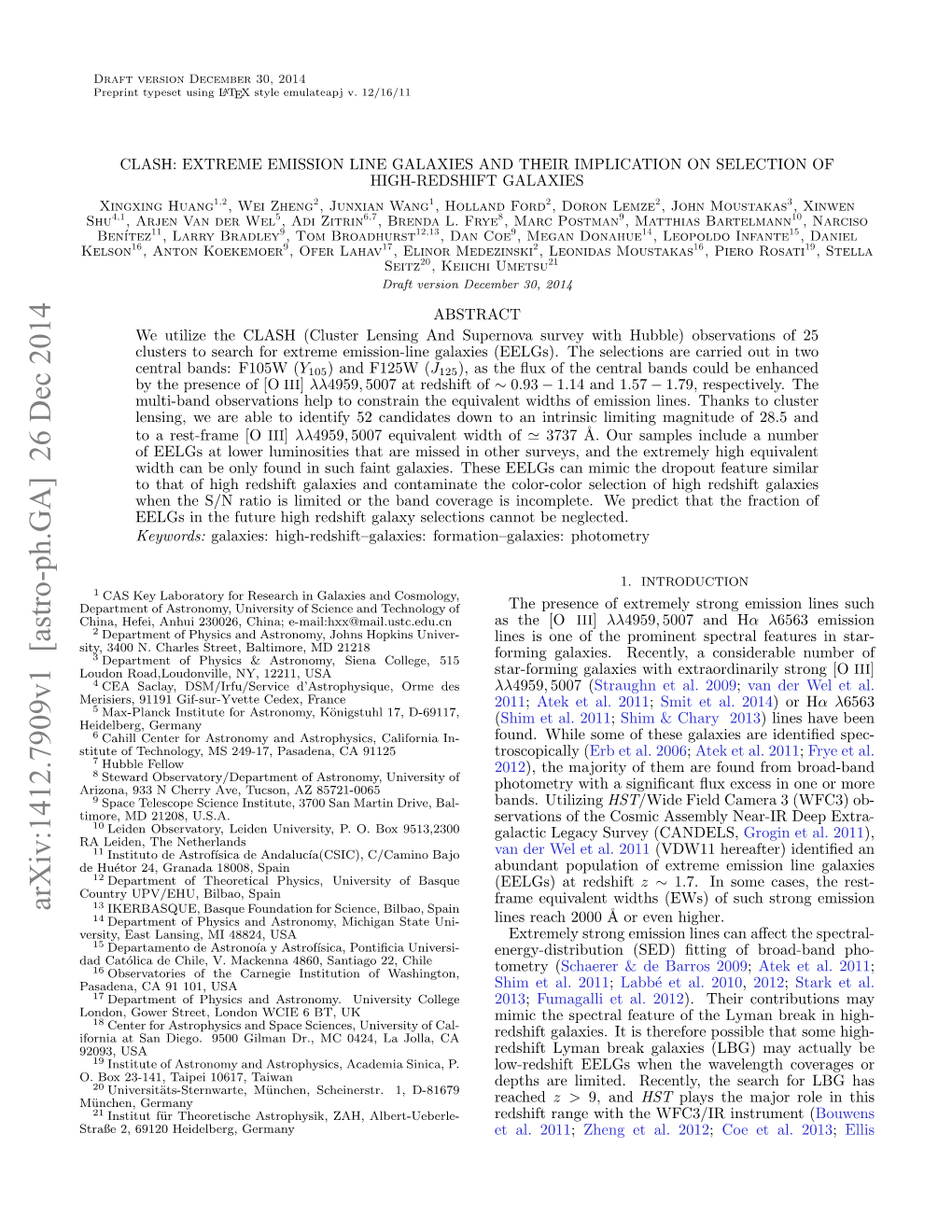 Extreme Emission Line Galaxies and Their Implication on Selection Of