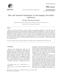 Drosophila Subobscura