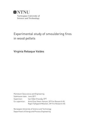 Experimental Study of Smouldering Fires in Wood Pellets