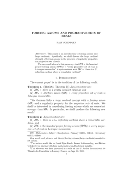 Forcing Axioms and Projective Sets of Reals