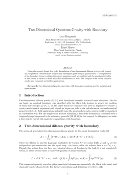 Two-Dimensional Quantum Gravity with Boundary