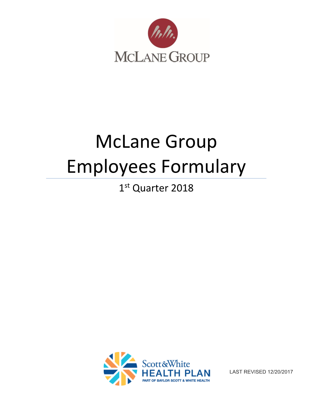 Mclane Group Employees Formulary 1St Quarter 2018