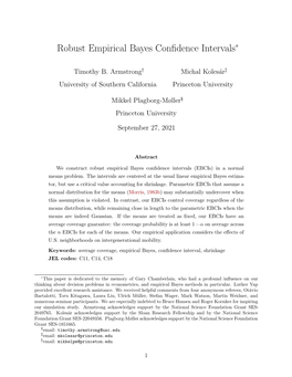 Robust Empirical Bayes Confidence Intervals