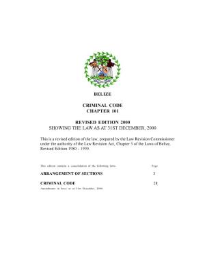 Belize Criminal Code