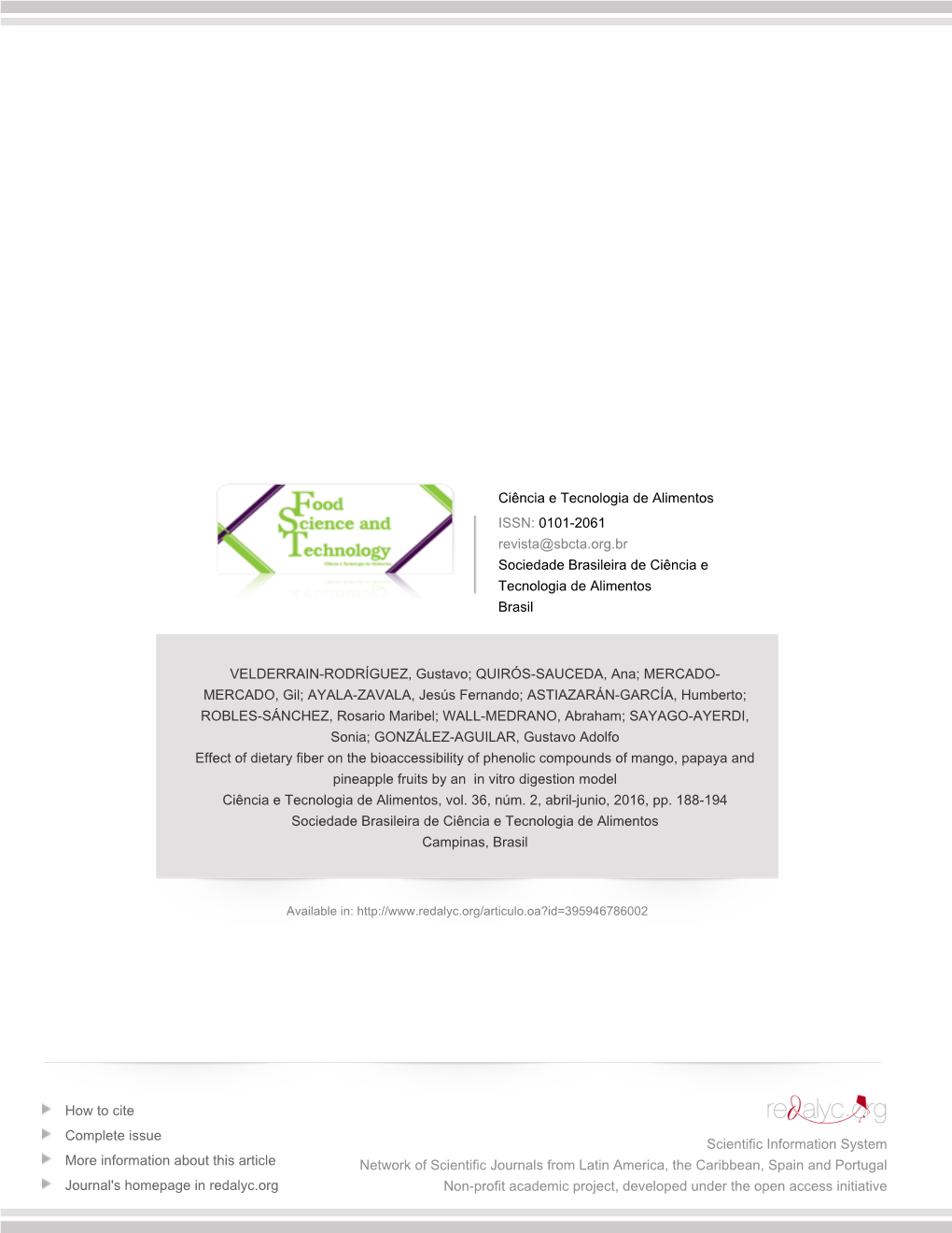 Redalyc.Effect of Dietary Fiber on the Bioaccessibility of Phenolic