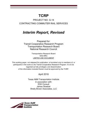 TCRP Interim Report, Revised