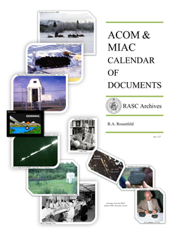 ACOM & MIAC Calendar of Documents