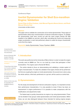 Inertial Dynamometer for Shell Eco-Marathon Engine: Validation