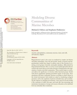 Modeling Diverse Communities of Marine Microbes