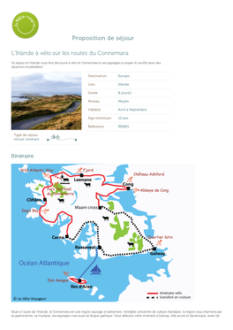 Proposition De Séjour L'irlande À Vélo Sur Les Routes Du Connemara