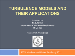 Turbulence Models and Their Applications