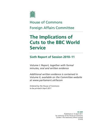 The Implications of Cuts to the BBC World Service