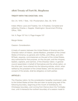 1816 Treaty of Fort Stephens