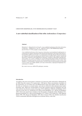 A New Subtribal Classification of the Tribe Anthemideae (Compositae)