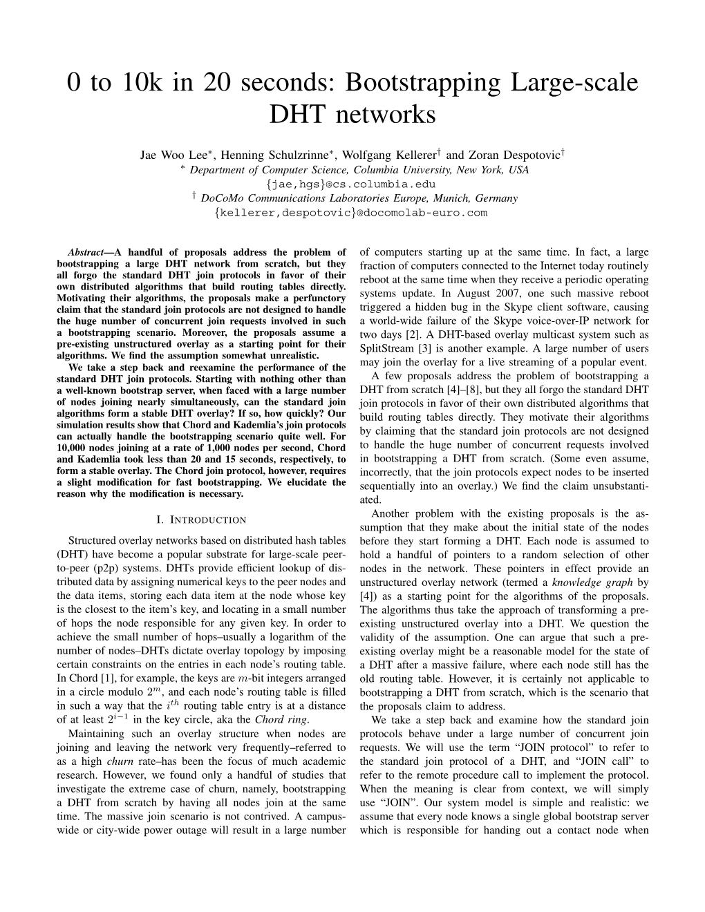 0 to 10K in 20 Seconds: Bootstrapping Large-Scale DHT Networks