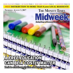 A FREE EDUCATION CAN BE a COSTLY MATTER Back to School Supply Lists Can Break the Bank - Page 3 Page 2 • Thursday, August 3, 2017 the Monett Times Midweek