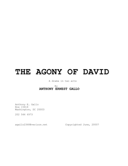 The Agony of David � 