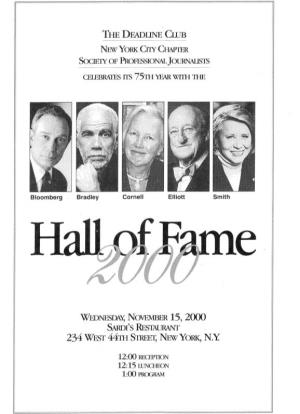 2000 Hall of Fame Program