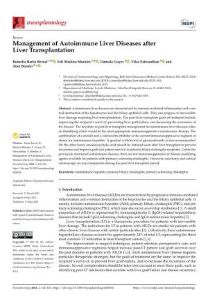 Management of Autoimmune Liver Diseases After Liver Transplantation