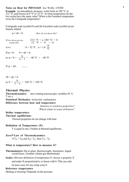 1 Thermal Physics