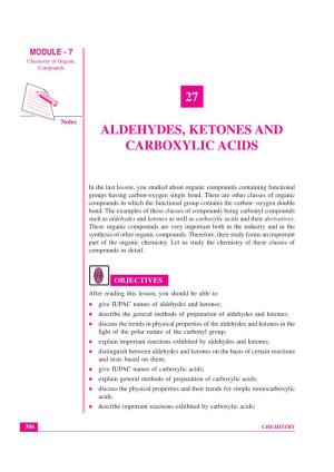 27 Aldehydes, Ketones and Carboxylic Acids