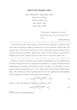 Relativistic Doppler Effect and Aberration