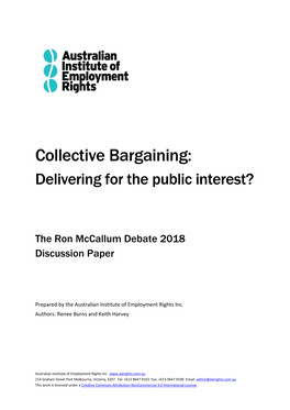 Collective Bargaining: Delivering for the Public Interest?