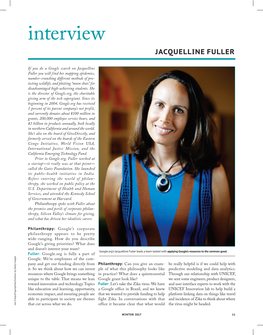 Interview JACQUELLINE FULLER