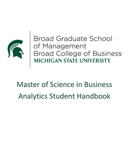 Master of Science in Business Analytics Student Handbook