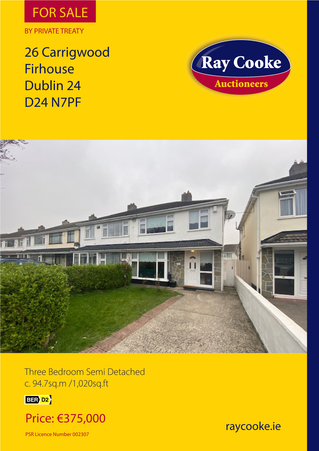 26 Carrigwood Firhouse Dublin 24 D24 N7PF for SALE