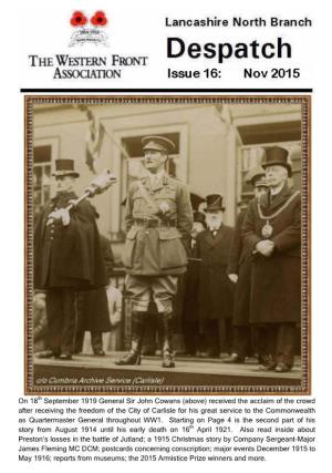 On 18Th September 1919 General Sir John Cowans