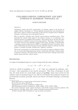 Cospans in Algebraic Topology, Ii)