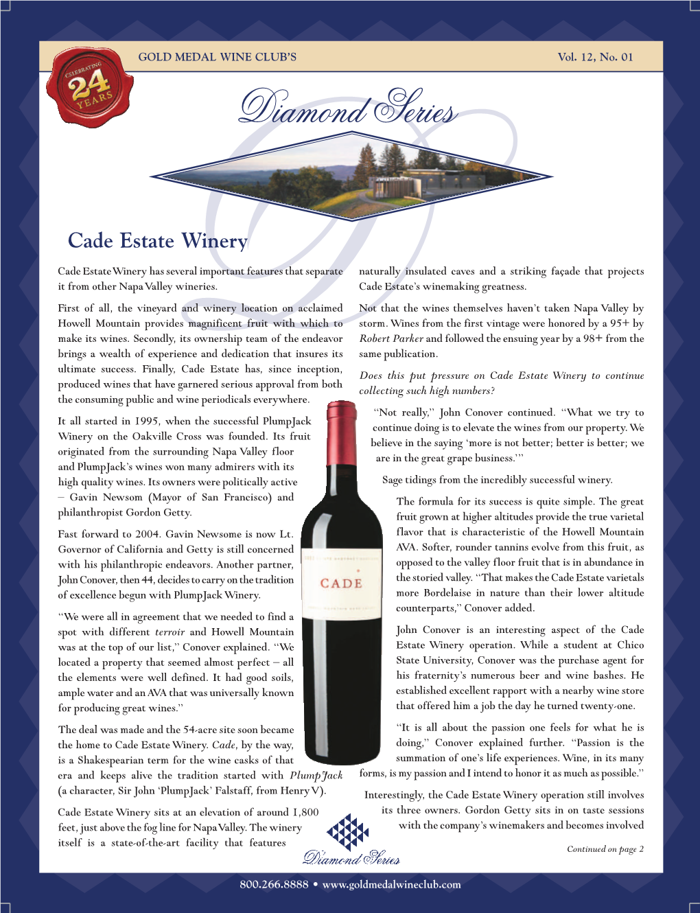 Diamond Cade Estate Winery February 2016 2012 Cabernet