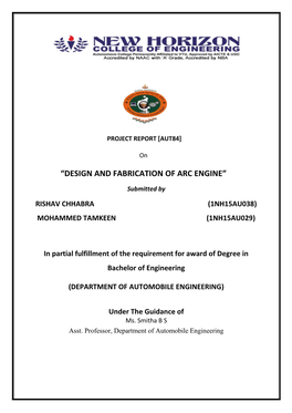 “Design and Fabrication of Arc Engine”