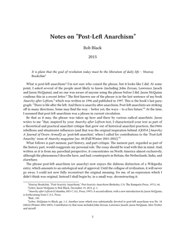 Notes on ”Post-Left Anarchism”