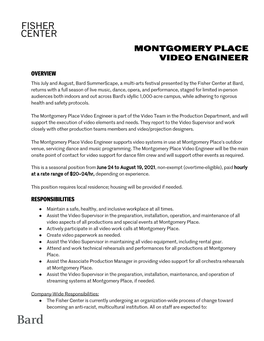 Montgomery Place Video Engineer