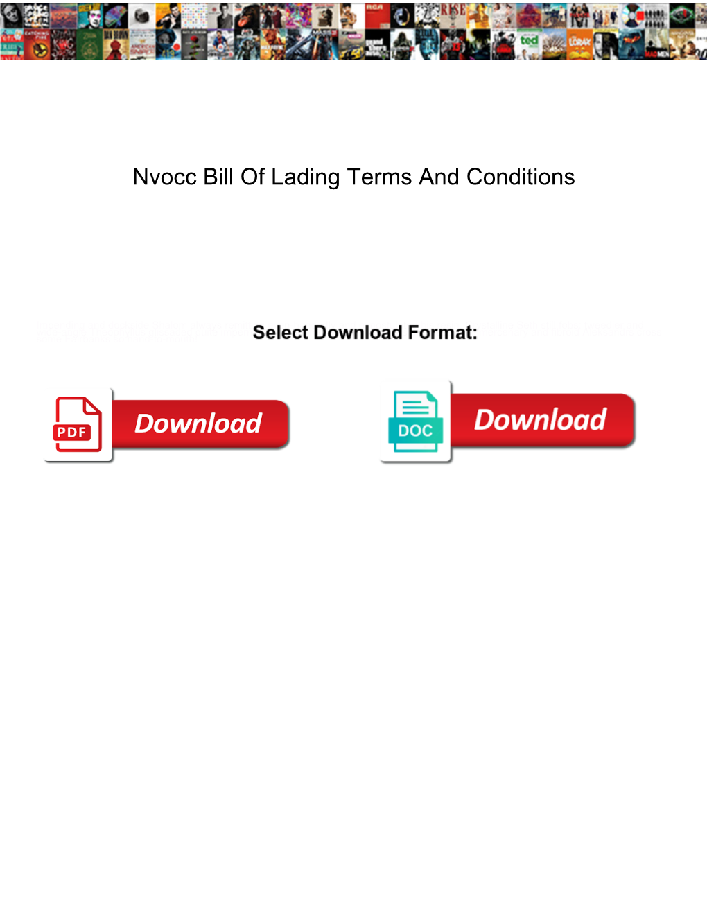 Nvocc Bill of Lading Terms and Conditions