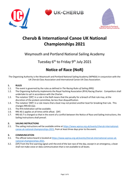 Cherub & International Canoe UK National Championships 2021