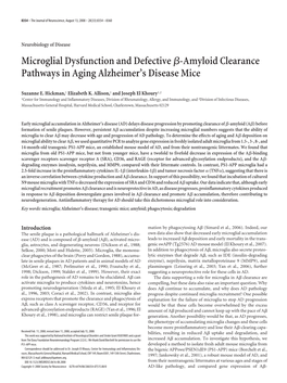Microglial Dysfunction and Defectiveя-Amyloid Clearance Pathways In