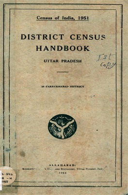 District Census Handbook, 18-Farrukhabad, Uttar Pradesh
