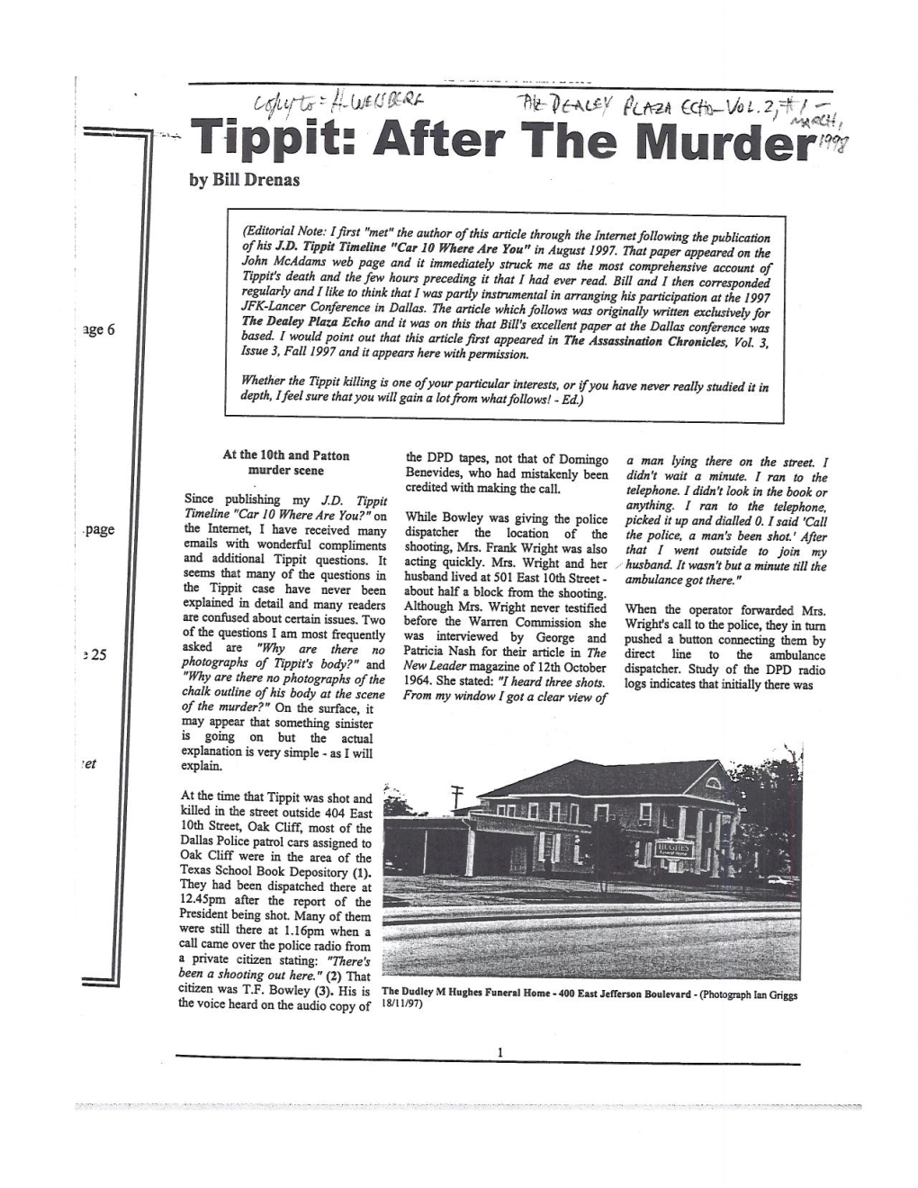 Tipp At: After the Murder by Bill Drenas