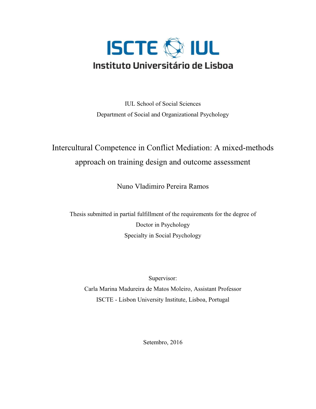 Intercultural Competence in Conflict Mediation: a Mixed-Methods Approach on Training Design and Outcome Assessment